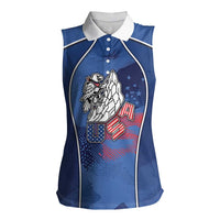 Custom USA Climbing Women Sleeveless Polo Shirt American Eagle Climber