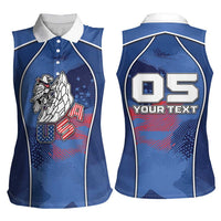 Custom USA Climbing Women Sleeveless Polo Shirt American Eagle Climber