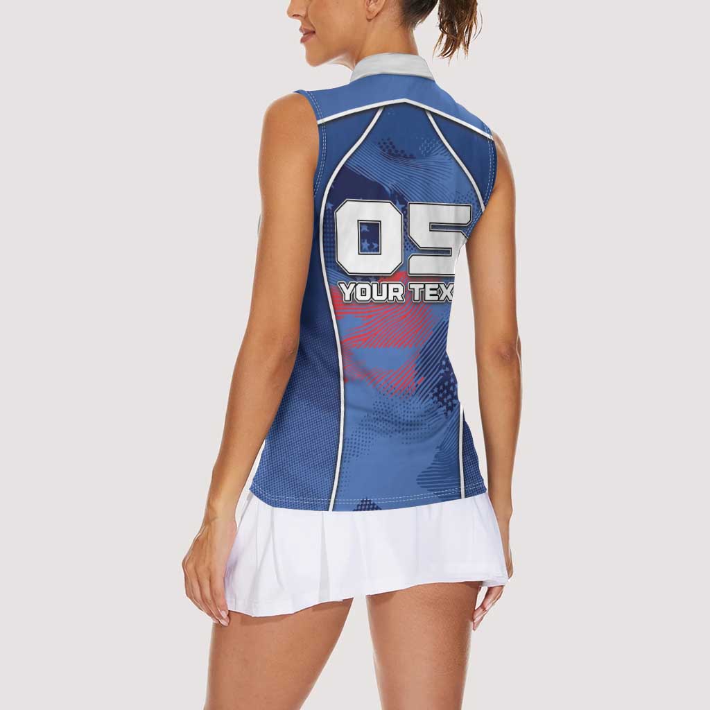 Custom USA Climbing Women Sleeveless Polo Shirt American Eagle Climber