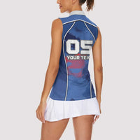 Custom USA Climbing Women Sleeveless Polo Shirt American Eagle Climber