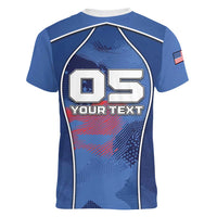 Custom USA Climbing Women V-Neck T-Shirt American Eagle Climber