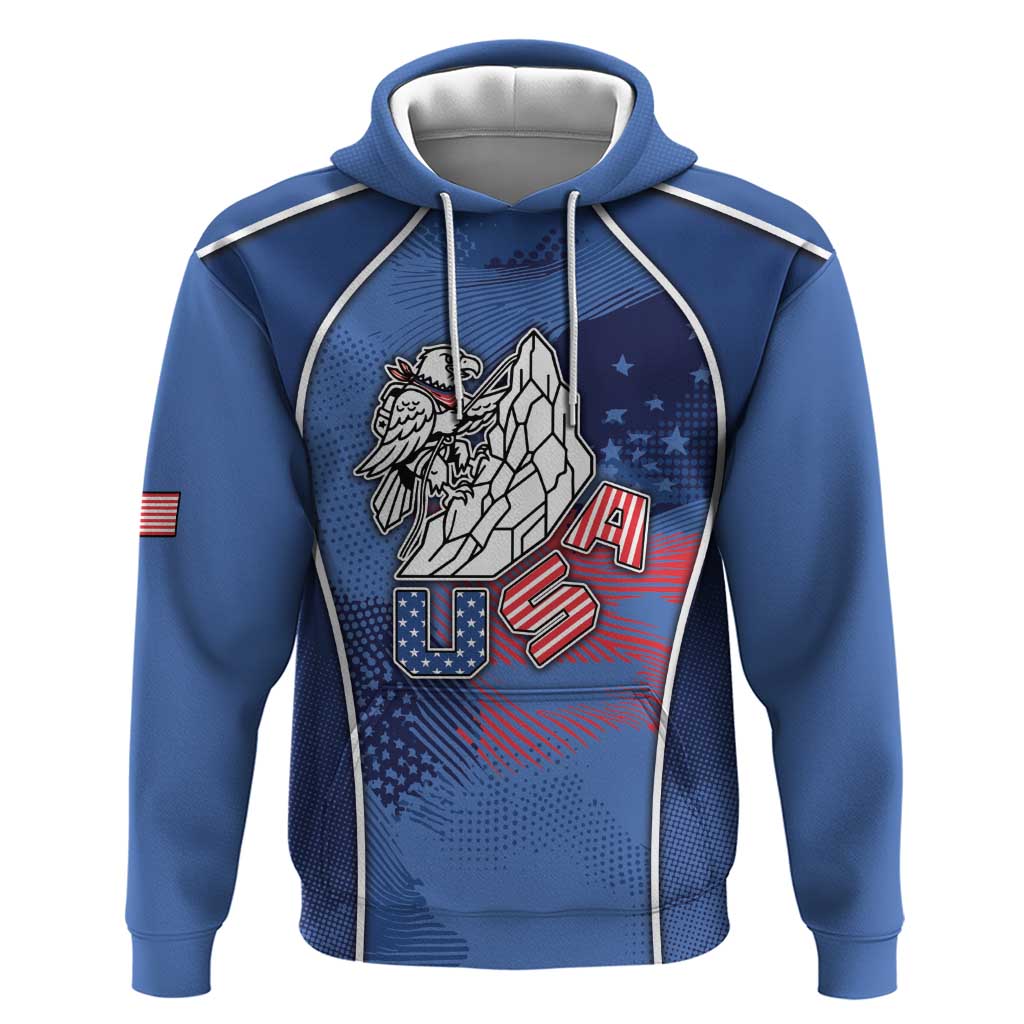 Custom USA Climbing Zip Hoodie American Eagle Climber