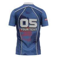 Custom USA Climbing Zipper Polo Shirt American Eagle Climber