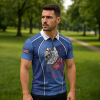 Custom USA Climbing Zipper Polo Shirt American Eagle Climber