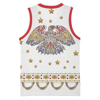 American Eagle Rock Star Costume Basketball Jersey Vintage 70s Rhinestone Patriotic Stage Outfit