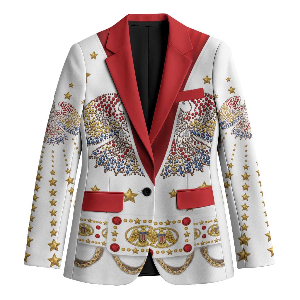 American Eagle Rock Star Costume Blazer Vintage 70s Rhinestone Patriotic Stage Outfit