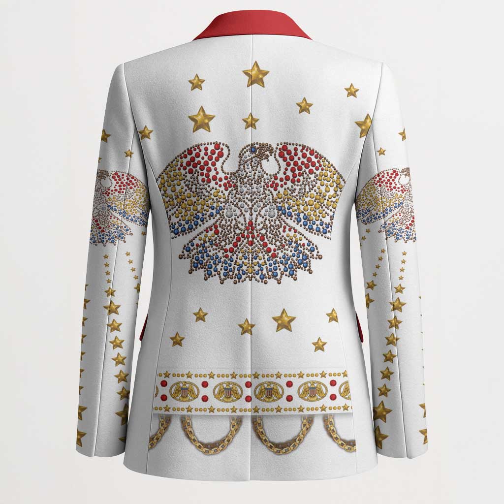 American Eagle Rock Star Costume Blazer Vintage 70s Rhinestone Patriotic Stage Outfit