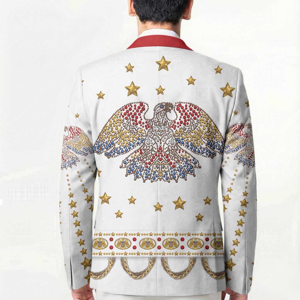 American Eagle Rock Star Costume Blazer Vintage 70s Rhinestone Patriotic Stage Outfit