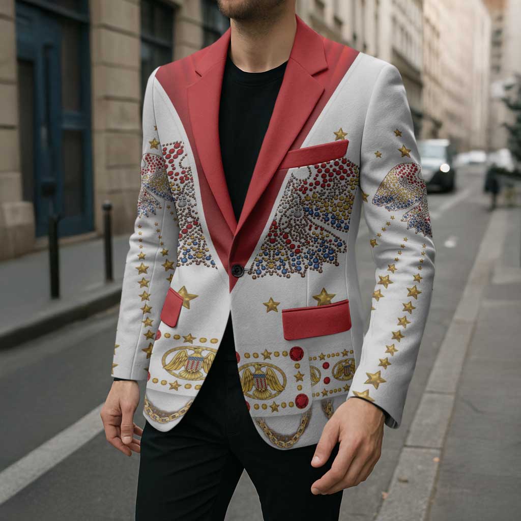 American Eagle Rock Star Costume Blazer Vintage 70s Rhinestone Patriotic Stage Outfit