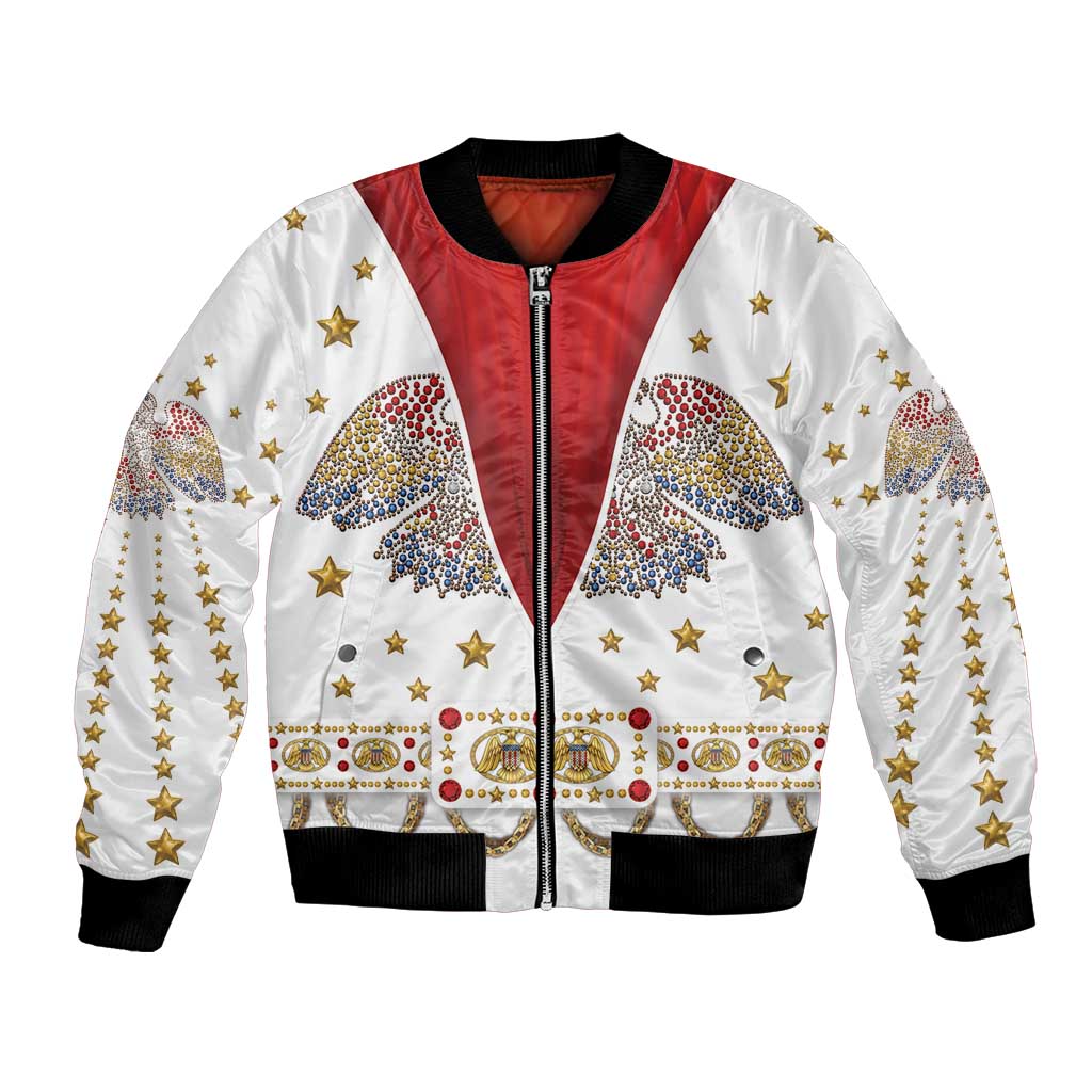 American Eagle Rock Star Costume Bomber Jacket Vintage 70s Rhinestone Patriotic Stage Outfit