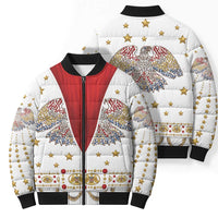 American Eagle Rock Star Costume Bomber Puffer Jacket Vintage 70s Rhinestone Patriotic Stage Outfit