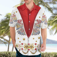 American Eagle Rock Star Costume Hawaiian Shirt Vintage 70s Rhinestone Patriotic Stage Outfit