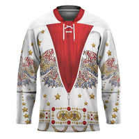 American Eagle Rock Star Costume Hockey Jersey Vintage 70s Rhinestone Patriotic Stage Outfit