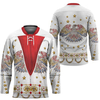 American Eagle Rock Star Costume Hockey Jersey Vintage 70s Rhinestone Patriotic Stage Outfit