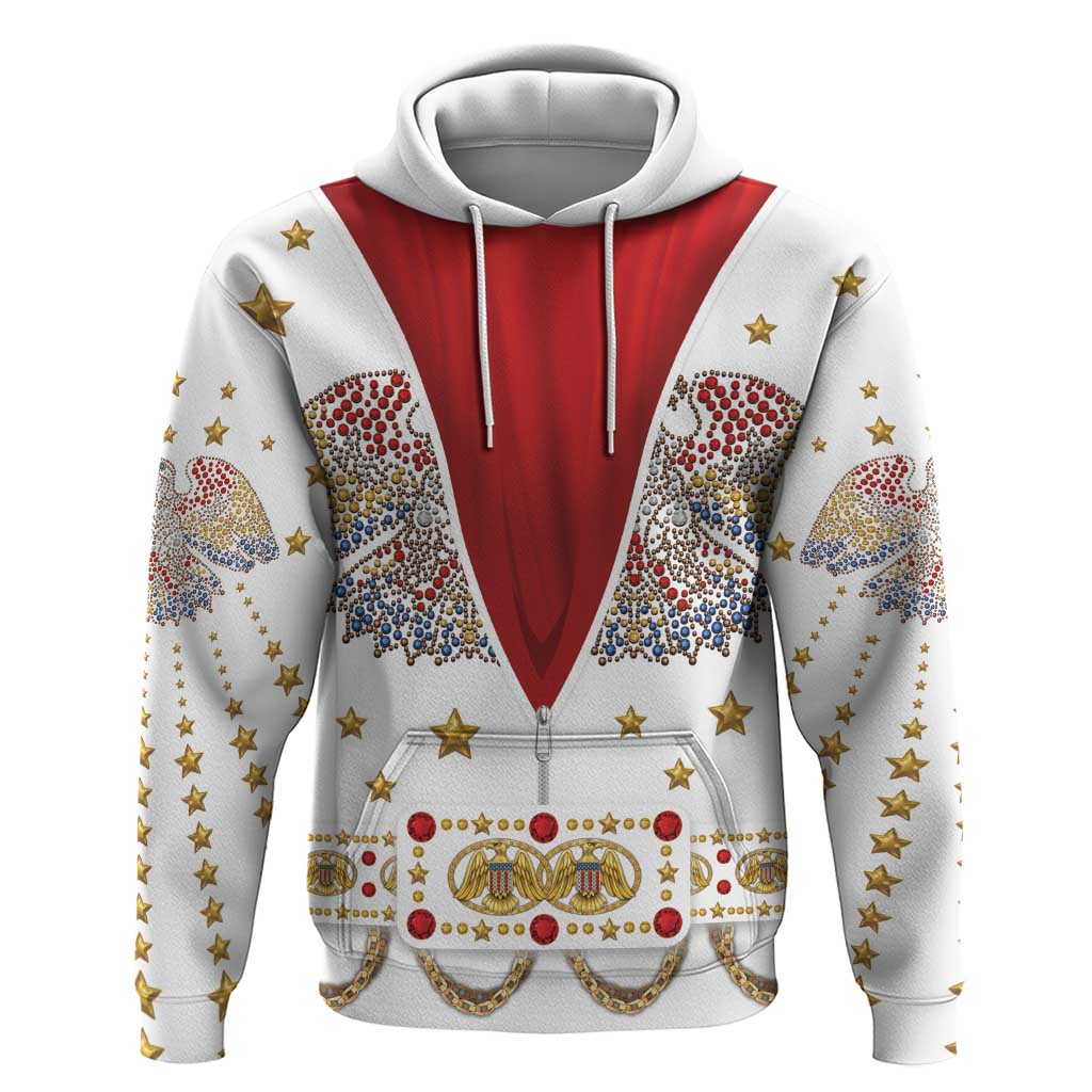 American Eagle Rock Star Costume Hoodie Vintage 70s Rhinestone Patriotic Stage Outfit
