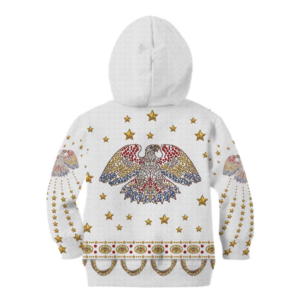 American Eagle Rock Star Costume Kid Hoodie Vintage 70s Rhinestone Patriotic Stage Outfit