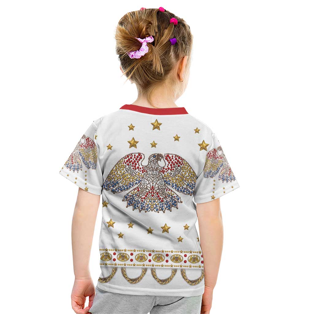 American Eagle Rock Star Costume Kid T Shirt Vintage 70s Rhinestone Patriotic Stage Outfit