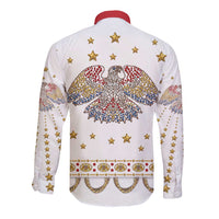 American Eagle Rock Star Costume Long Sleeve Button Shirt Vintage 70s Rhinestone Patriotic Stage Outfit