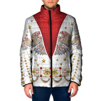 American Eagle Rock Star Costume Padded Jacket Vintage 70s Rhinestone Patriotic Stage Outfit