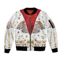 American Eagle Rock Star Costume Sleeve Zip Bomber Jacket Vintage 70s Rhinestone Patriotic Stage Outfit