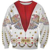 American Eagle Rock Star Costume Sweatshirt Vintage 70s Rhinestone Patriotic Stage Outfit