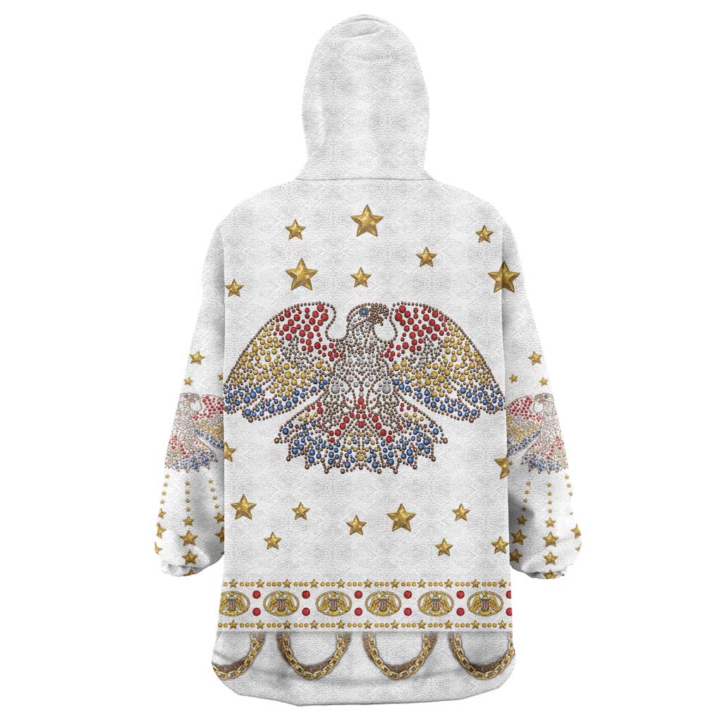 American Eagle Rock Star Costume Wearable Blanket Hoodie Vintage 70s Rhinestone Patriotic Stage Outfit