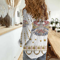 American Eagle Rock Star Costume Women Casual Shirt Vintage 70s Rhinestone Patriotic Stage Outfit