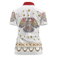 American Eagle Rock Star Costume Women Polo Shirt Vintage 70s Rhinestone Patriotic Stage Outfit