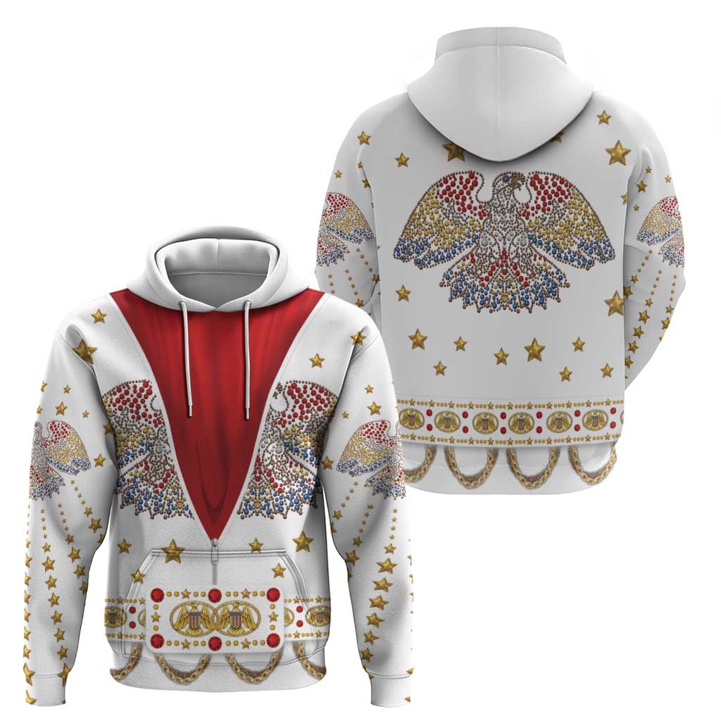 American Eagle Rock Star Costume Zip Hoodie Vintage 70s Rhinestone Patriotic Stage Outfit