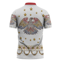 American Eagle Rock Star Costume Zipper Polo Shirt Vintage 70s Rhinestone Patriotic Stage Outfit
