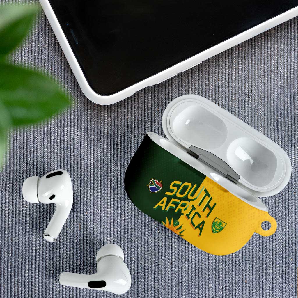 South Africa Football AirPods Case Diamond Protea Flower Symmetrical Style