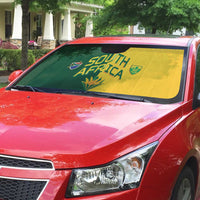South Africa Football Auto Sun Shade Diamond Protea Flower Symmetrical Style