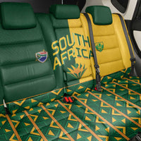 South Africa Football Back Car Seat Cover Diamond Protea Flower Symmetrical Style