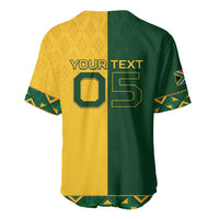 Custom South Africa Football Baseball Jersey Diamond Protea Flower Symmetrical Style