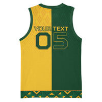 Custom South Africa Football Basketball Jersey Diamond Protea Flower Symmetrical Style
