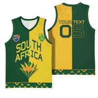 Custom South Africa Football Basketball Jersey Diamond Protea Flower Symmetrical Style