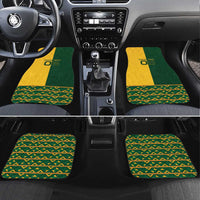 Custom South Africa Football Car Mats Diamond Protea Flower Symmetrical Style
