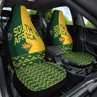 South Africa Football Car Seat Cover Diamond Protea Flower Symmetrical Style