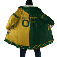 Custom South Africa Football Cloak Diamond Protea Flower Symmetrical Style