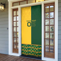 Custom South Africa Football Door Cover Diamond Protea Flower Symmetrical Style