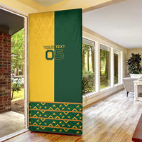 Custom South Africa Football Door Cover Diamond Protea Flower Symmetrical Style