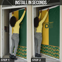 Custom South Africa Football Door Cover Diamond Protea Flower Symmetrical Style