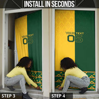 Custom South Africa Football Door Cover Diamond Protea Flower Symmetrical Style