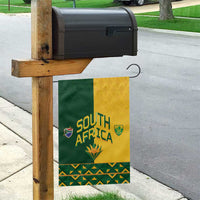South Africa Football Garden Flag Diamond Protea Flower Symmetrical Style