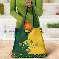 South Africa Football Grocery Bag Diamond Protea Flower Symmetrical Style