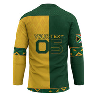 Custom South Africa Football Hockey Jersey Diamond Protea Flower Symmetrical Style