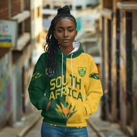 Custom South Africa Football Hoodie Diamond Protea Flower Symmetrical Style