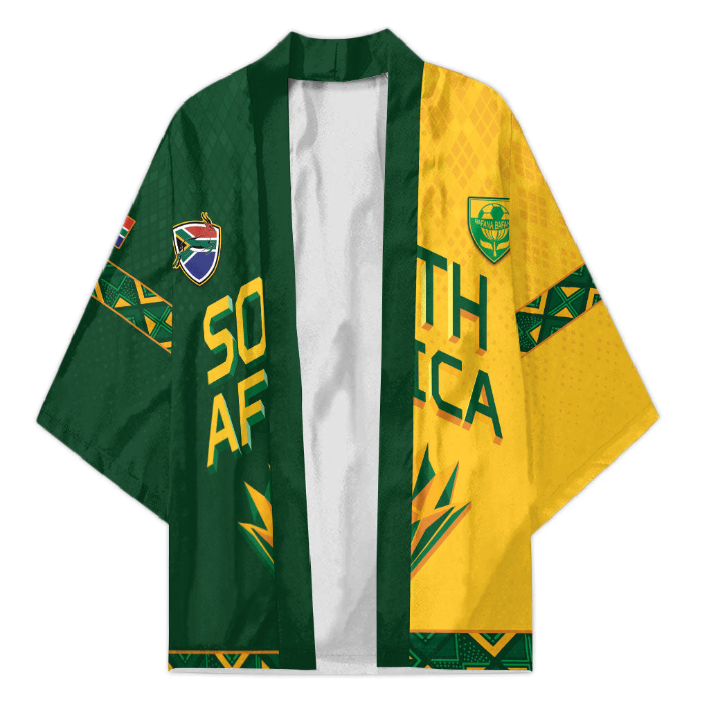 Custom South Africa Football Kimono Diamond Protea Flower Symmetrical Style