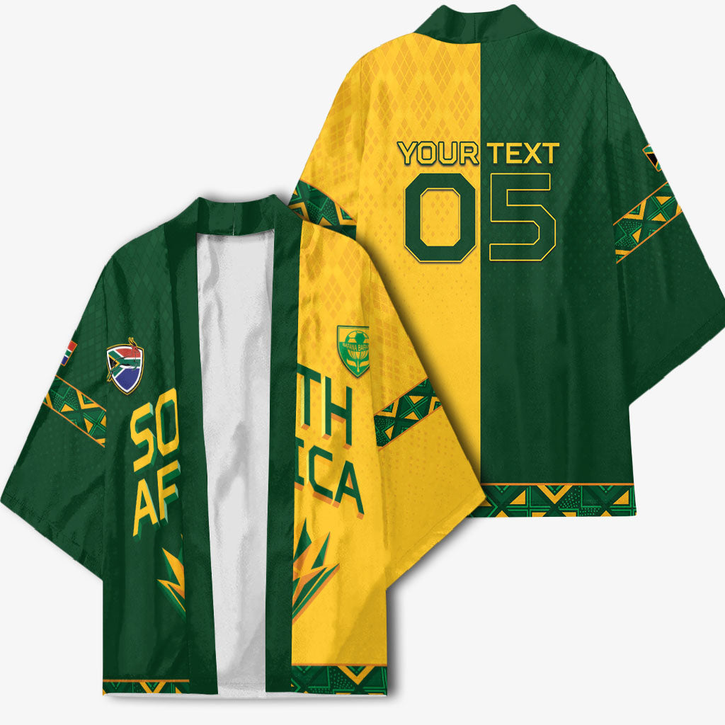 Custom South Africa Football Kimono Diamond Protea Flower Symmetrical Style