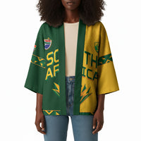 Custom South Africa Football Kimono Diamond Protea Flower Symmetrical Style